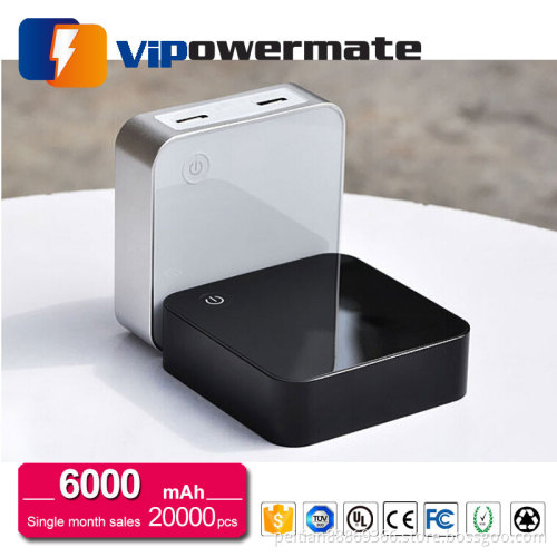 Shenzhen 6600mah portable best square dual usb 5v battery power bank